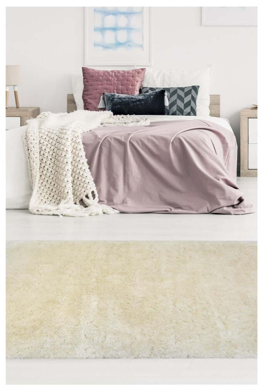 The Rugs Rugs Soft Washable Ivory Shaggy Rug | SA-01 House of Isabella UK