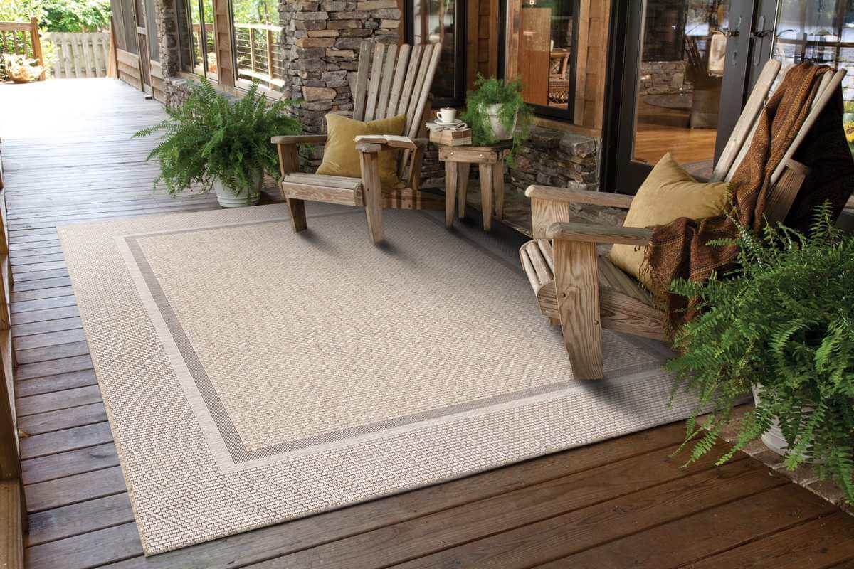 The Rugs Rugs Summer Latte Border Rug – Indoor/Outdoor House of Isabella UK