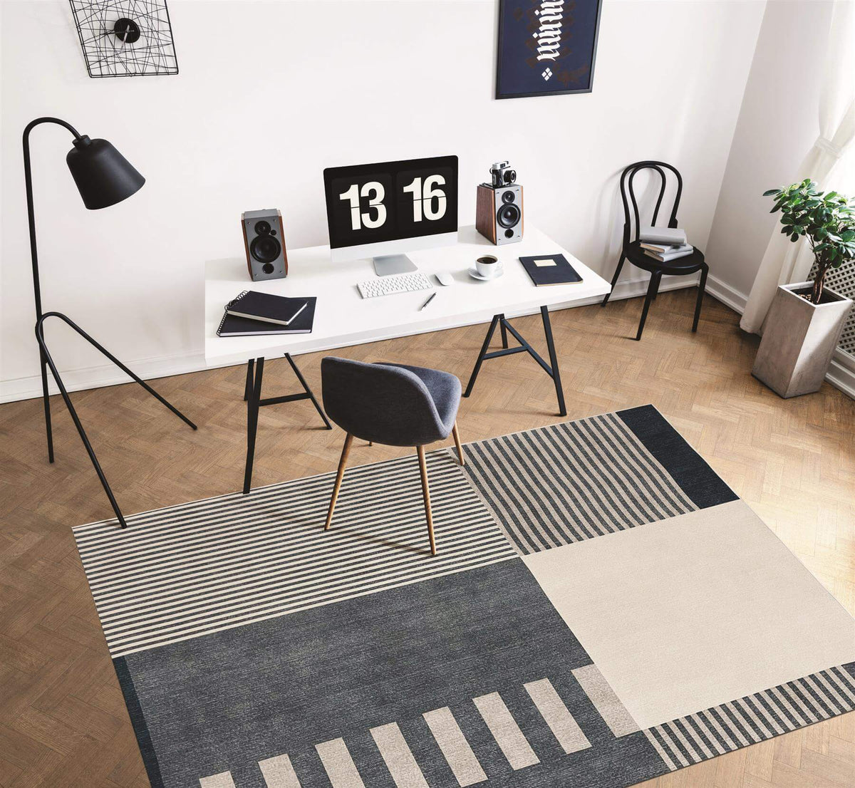 The Rugs Rugs Tokyo Geo Blocks Blue Rug House of Isabella UK
