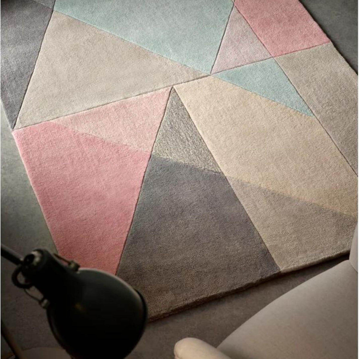 The Rugs Rugs Trio Multi Pastel Geometric Rug House of Isabella UK