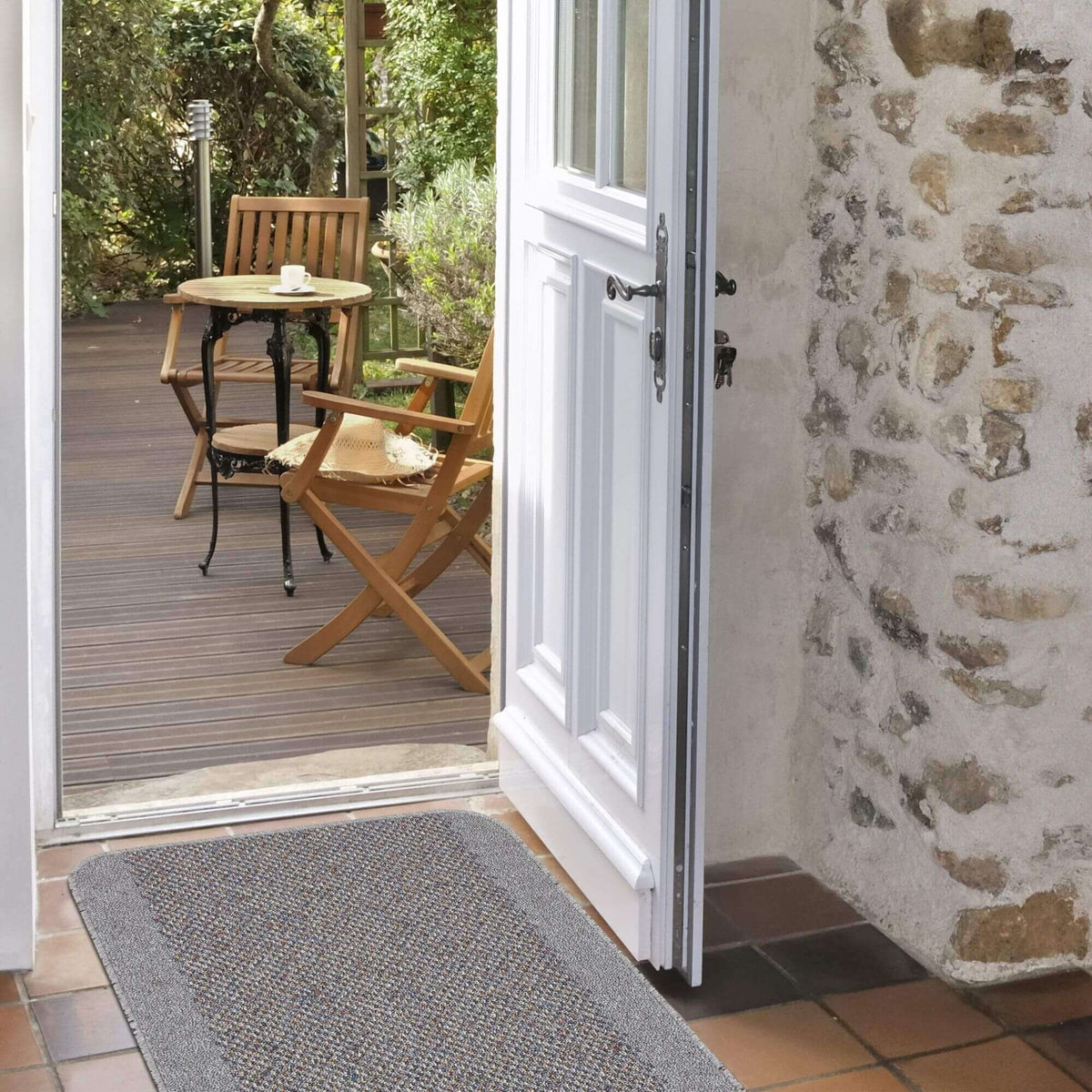 The Rugs Rugs Washable Bordered Silver Grey Rug| 110G House of Isabella UK