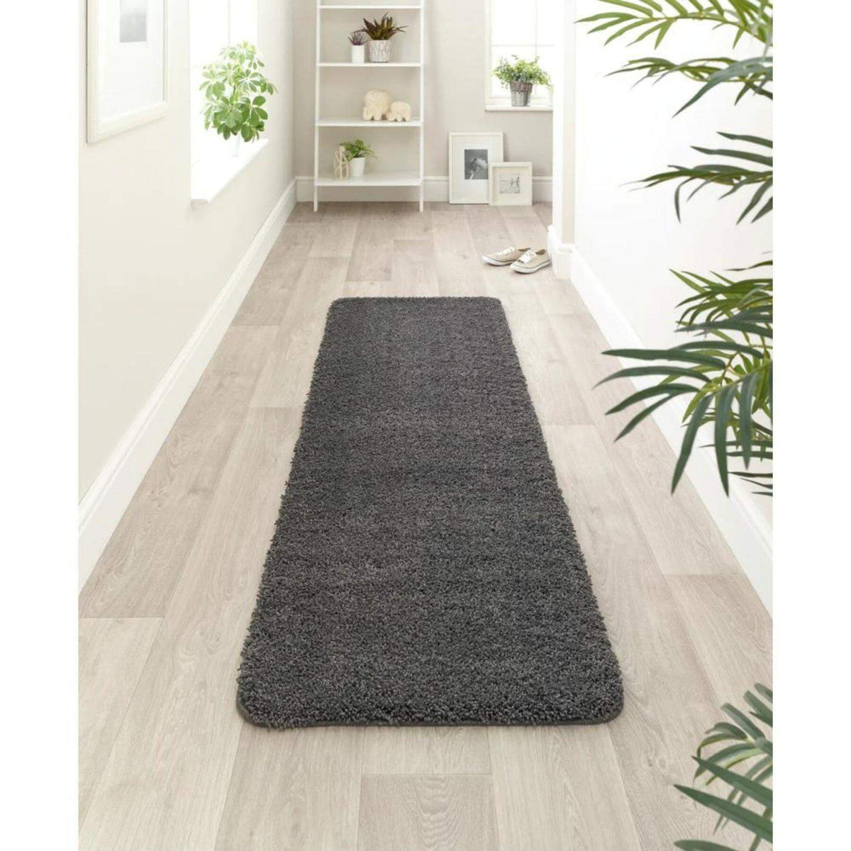 The Rugs Rugs Washable Charcoal Shaggy Rug House of Isabella UK