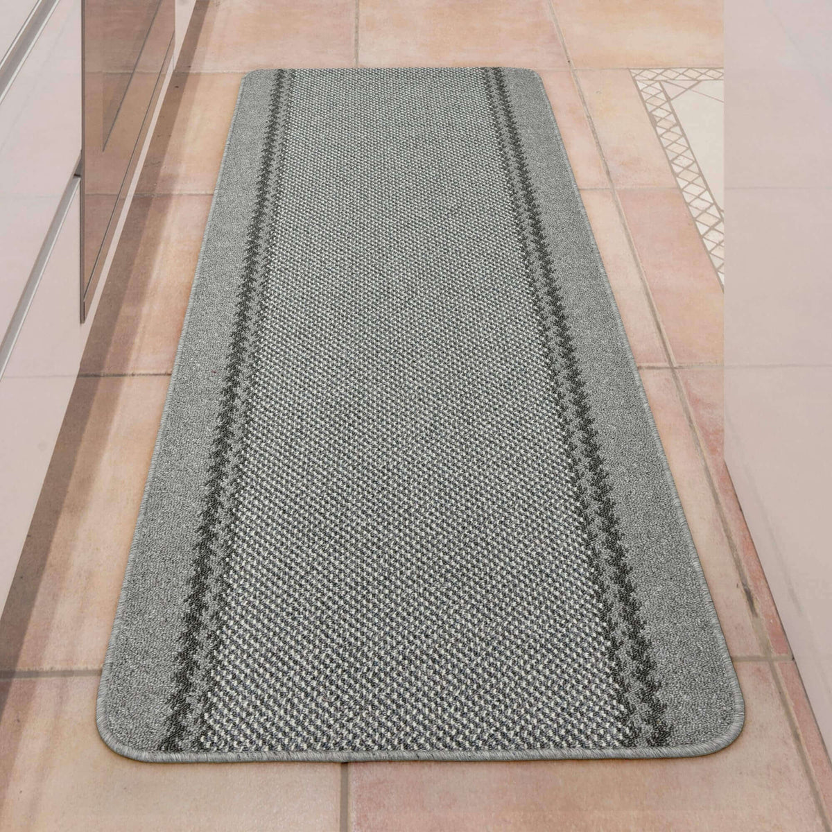 The Rugs Rugs Washable Designer Bordered Grey Rug | 116G House of Isabella UK