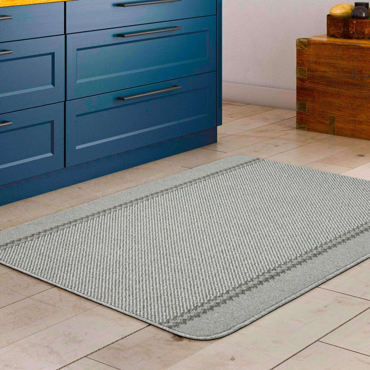 The Rugs Rugs Washable Designer Bordered Grey Rug | 116G House of Isabella UK