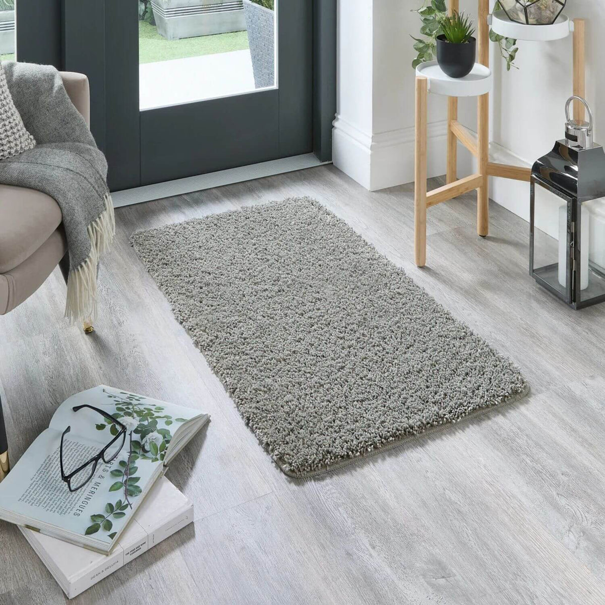 The Rugs Rugs Washable Ghost Grey Shaggy Rug House of Isabella UK