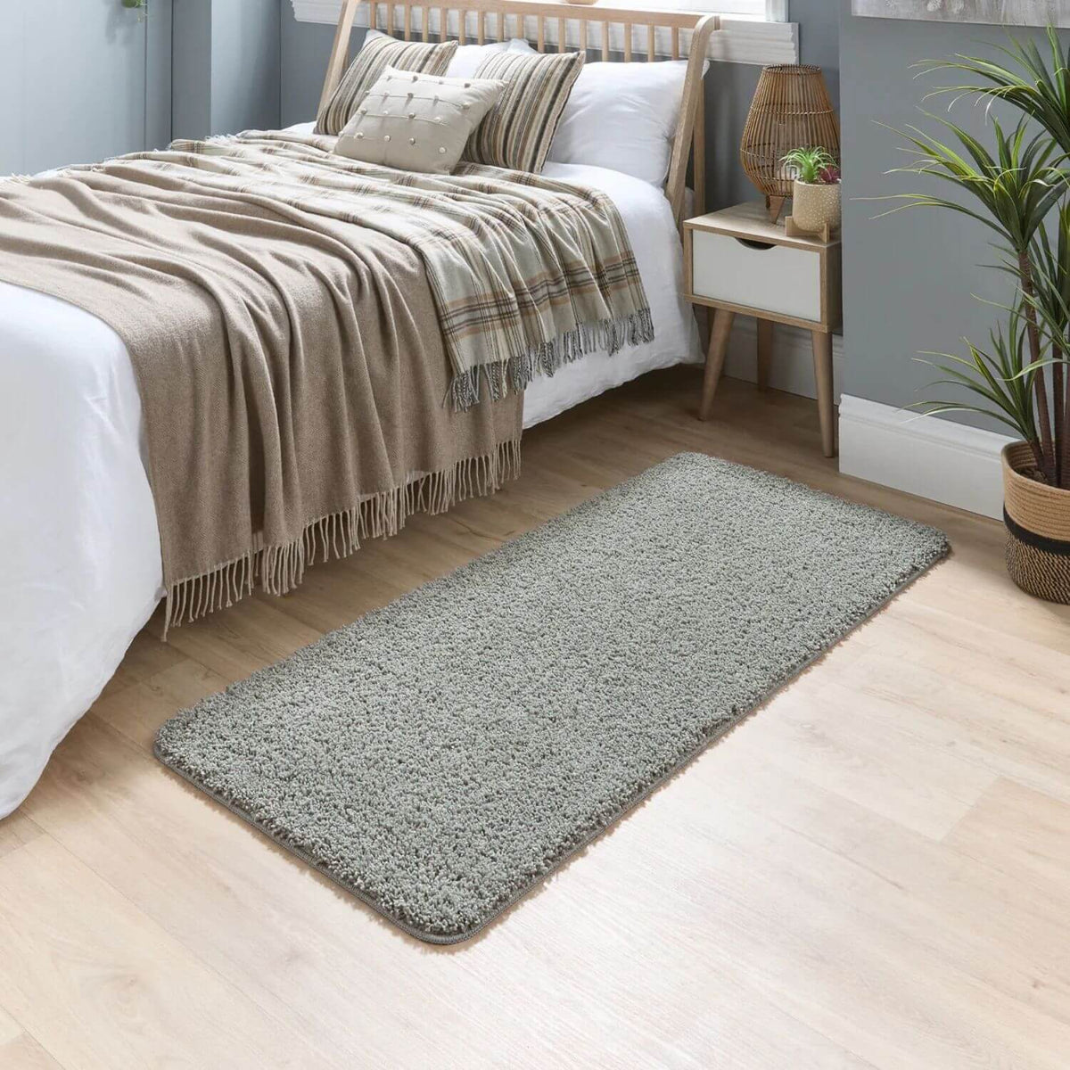 The Rugs Rugs Washable Ghost Grey Shaggy Rug House of Isabella UK