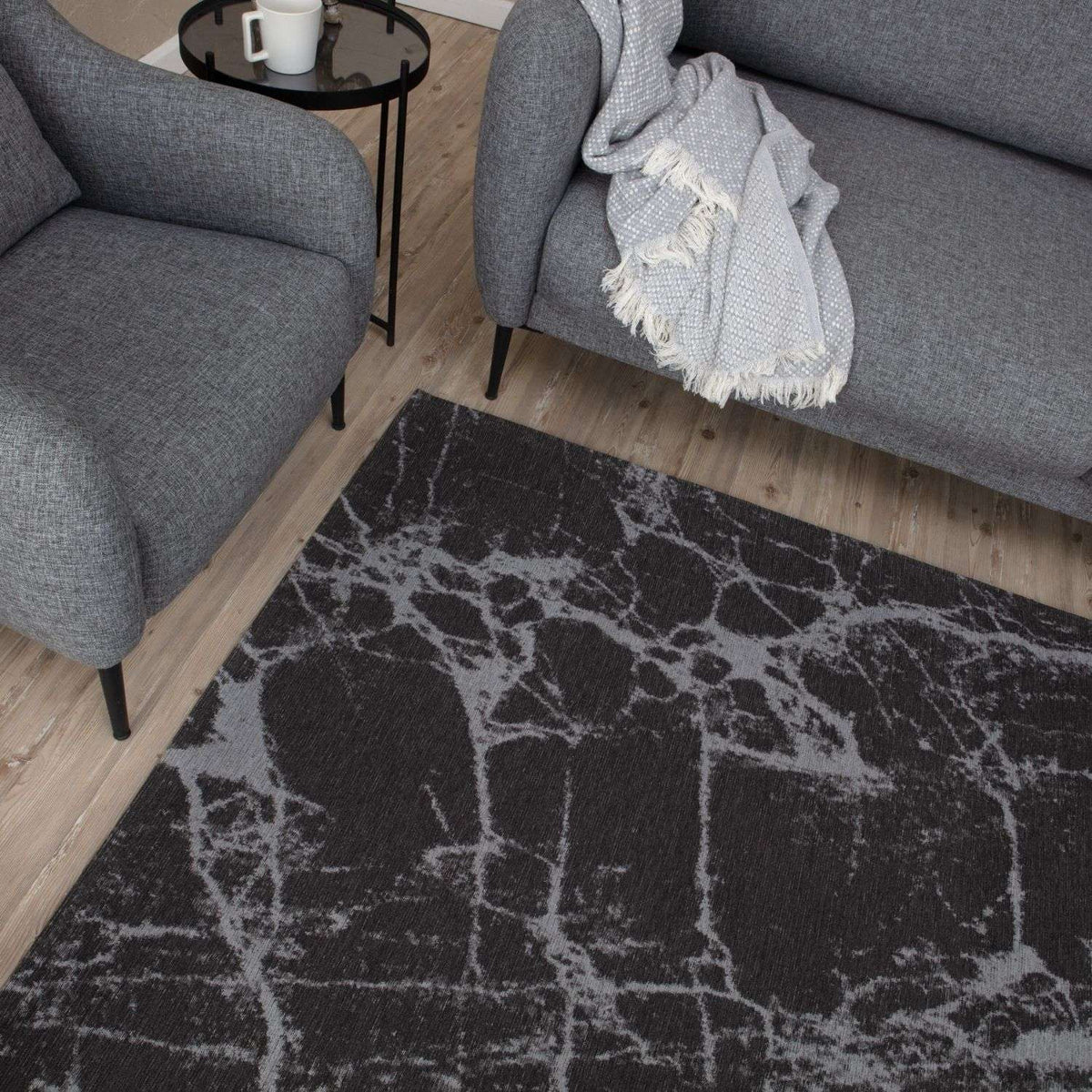 The Rugs Rugs Washable Rug Carina Dark Grey | 6952D House of Isabella UK