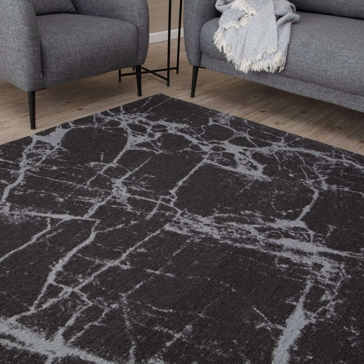 The Rugs Rugs Washable Rug Carina Dark Grey | 6952D House of Isabella UK