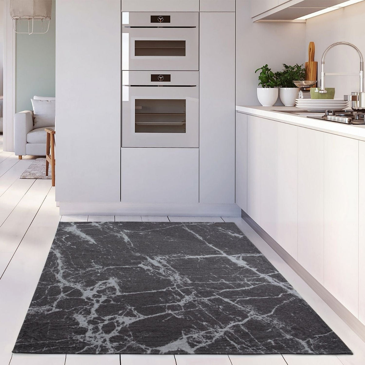 The Rugs Rugs Washable Rug Carina Dark Grey | 6952D House of Isabella UK