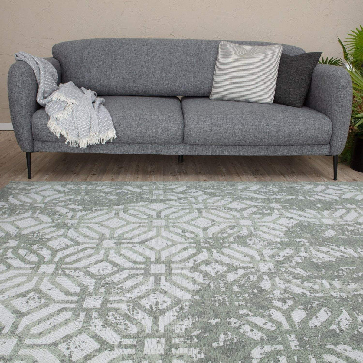 The Rugs Rugs Washable Rug Carina Green | 6934 House of Isabella UK