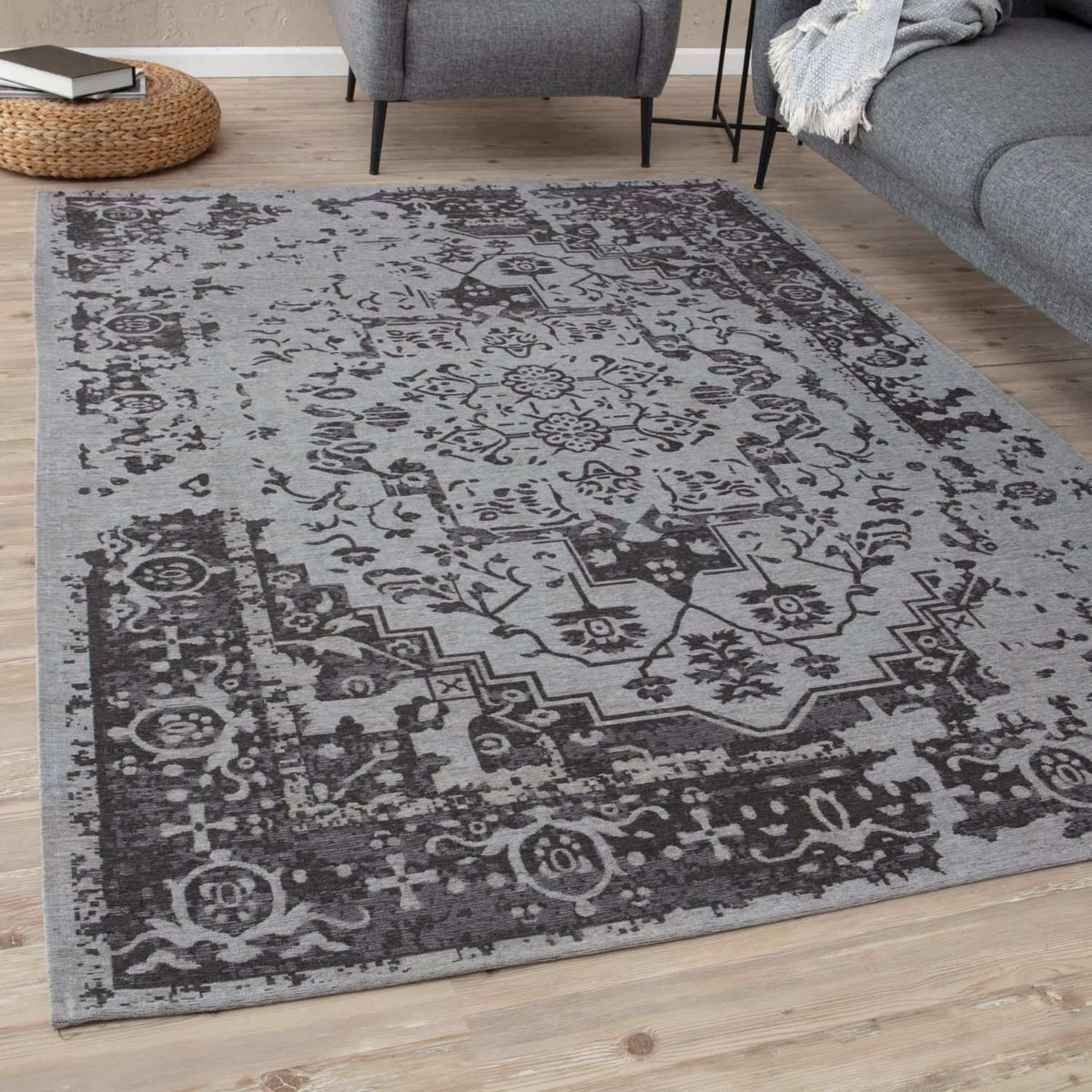 The Rugs Rugs Washable Rug Carina Grey | 6963 House of Isabella UK