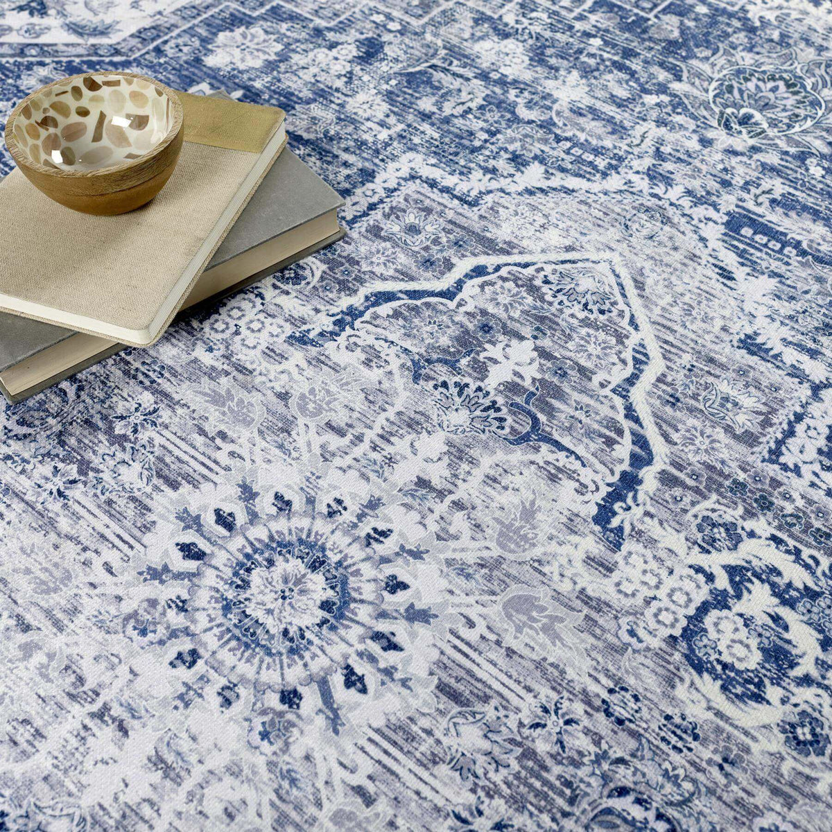 The Rugs Rugs Washable Rug Eterna Blue House of Isabella UK
