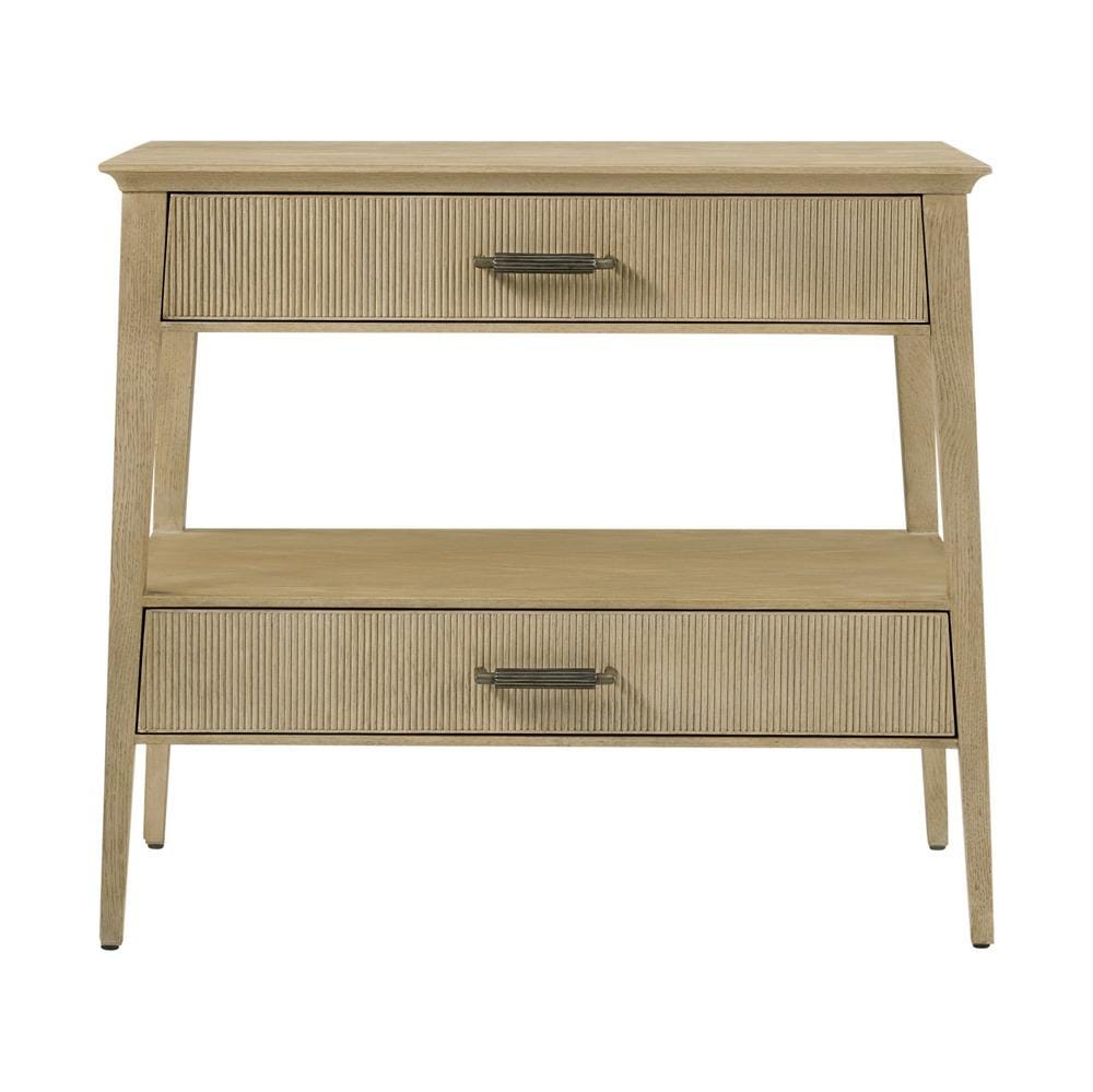 Theodore Alexander Bedroom Balboa Wooden Bedside Table in Coastal Grey House of Isabella UK