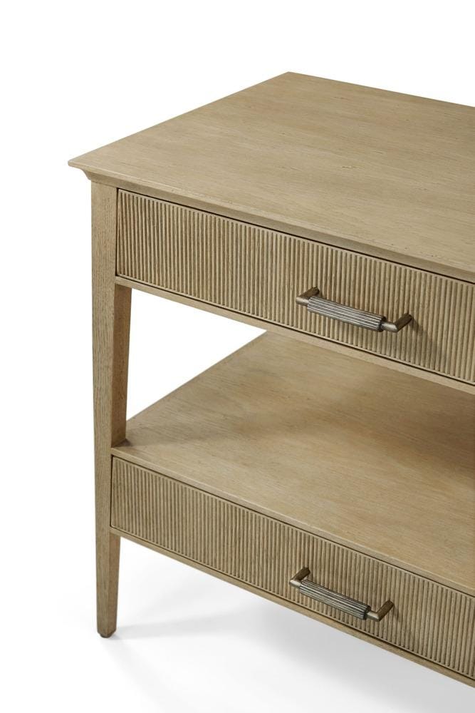 Theodore Alexander Bedroom Balboa Wooden Bedside Table in Coastal Grey House of Isabella UK