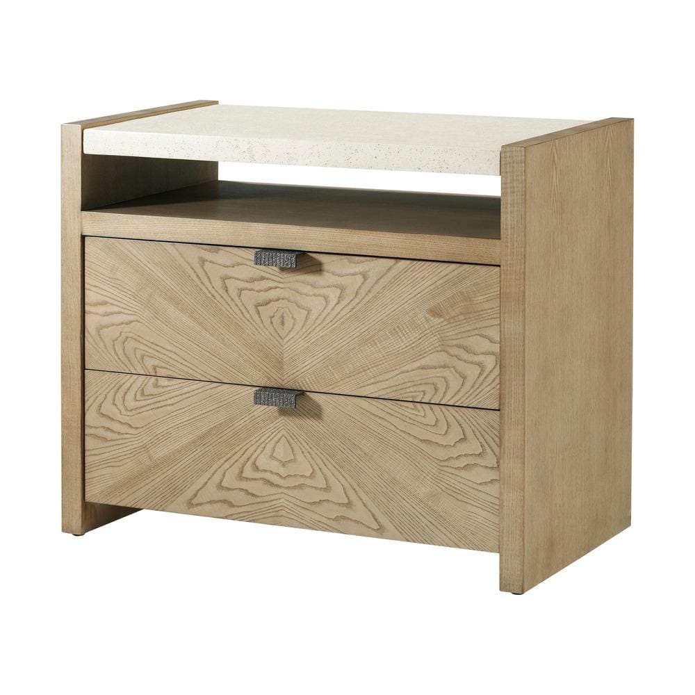 Theodore Alexander Bedroom Catalina Two Drawer Nightstand in Dune Finish House of Isabella UK