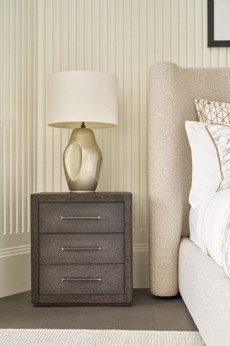Theodore Alexander Bedroom Maxwell 3-Drawer Bedside Table Dark House of Isabella UK