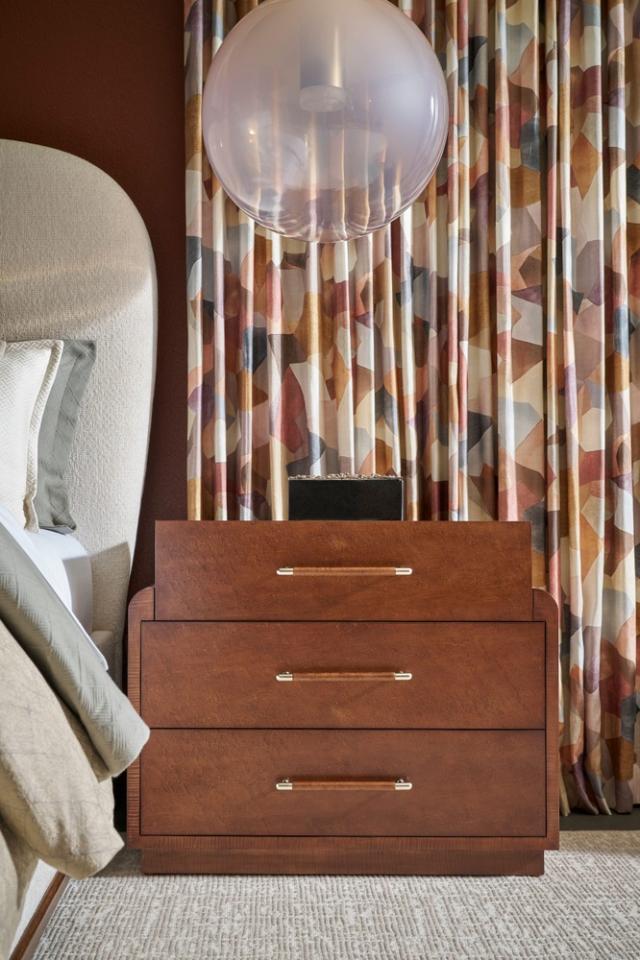 Theodore Alexander Bedroom Origins Three Drawer Bedside Table in Landmark Finish House of Isabella UK