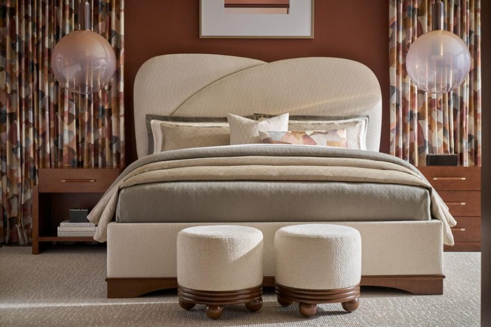 Theodore Alexander Bedroom Origins Three Drawer Bedside Table in Landmark Finish House of Isabella UK