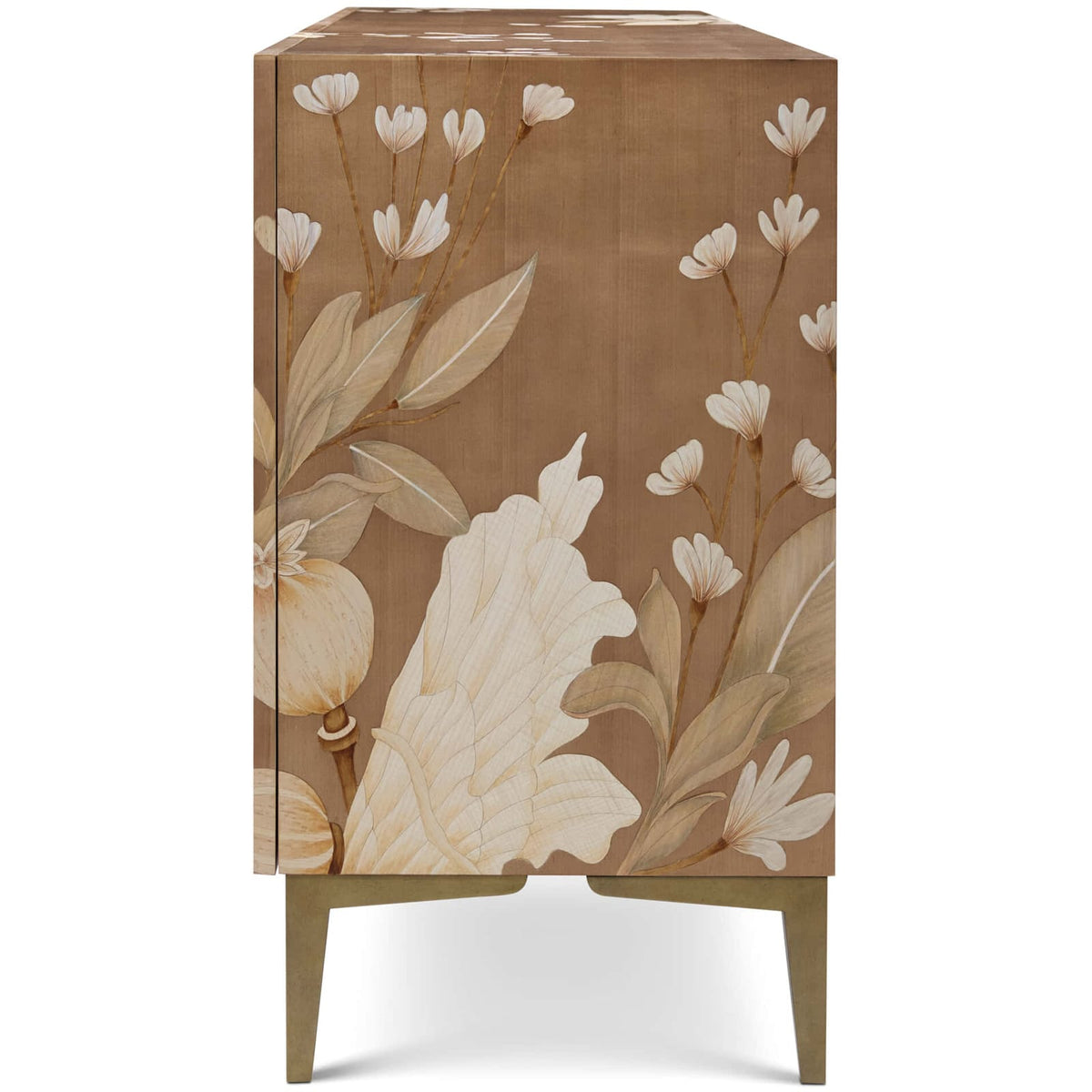 Theodore Alexander Dining Bouquet 4 Door Sideboard in Toasted Cashew House of Isabella UK