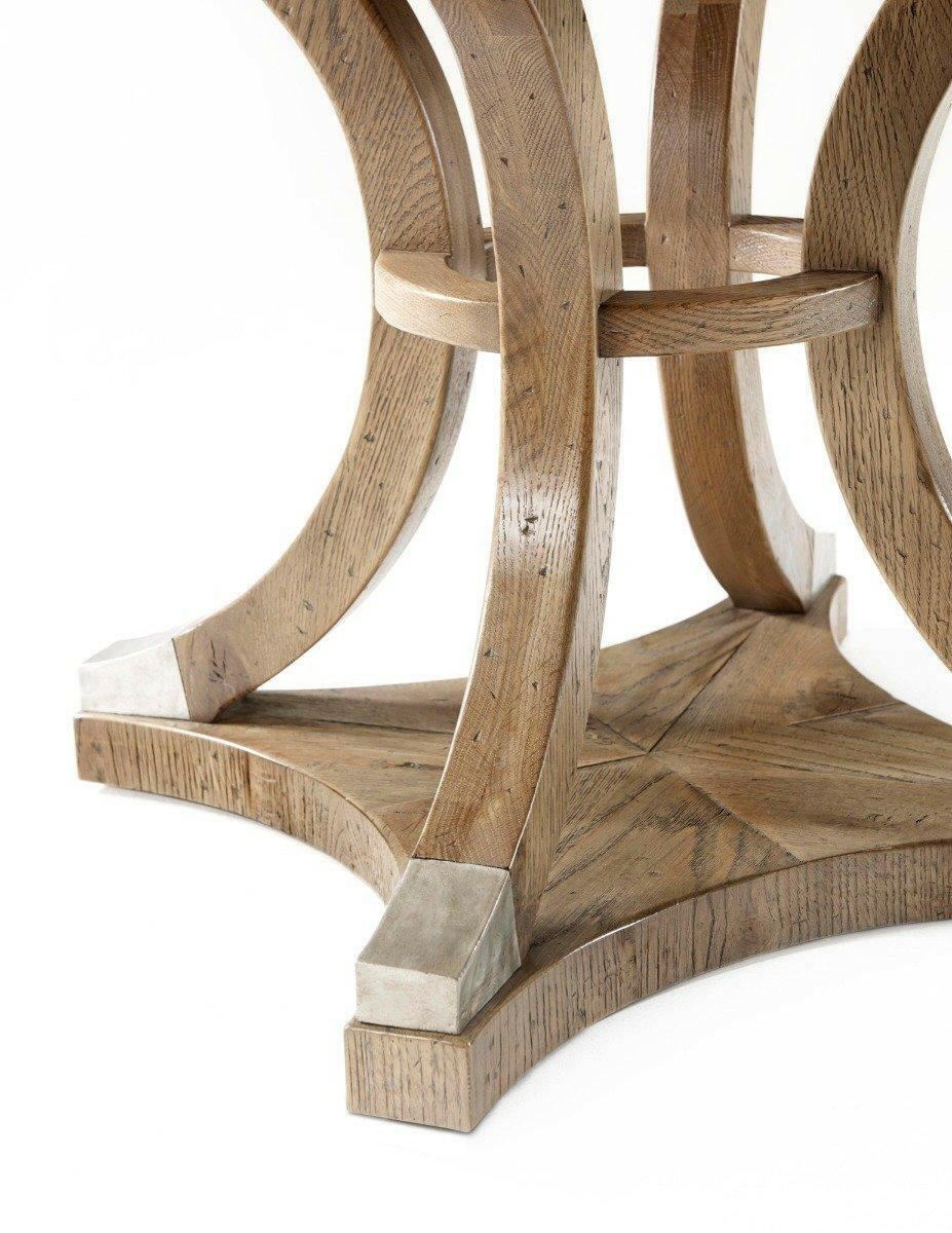 Extendable Round Dining Table Devereaux in Echo Oak.