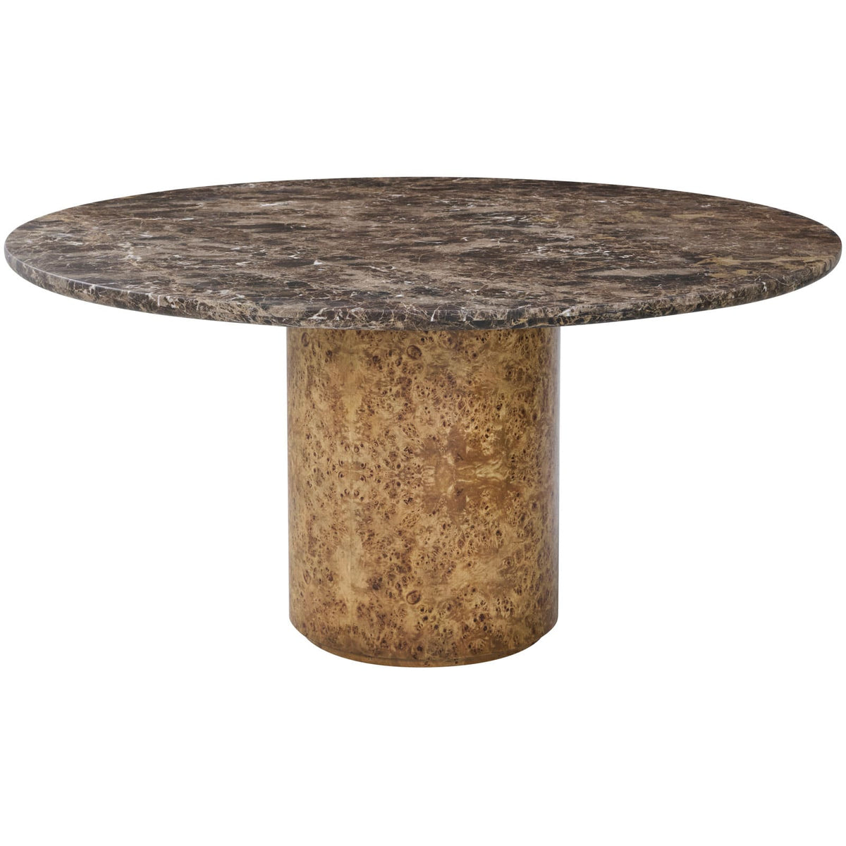 Theodore Alexander Dining Perch Burl Round Dining Table with Marble Top - 152cm House of Isabella UK