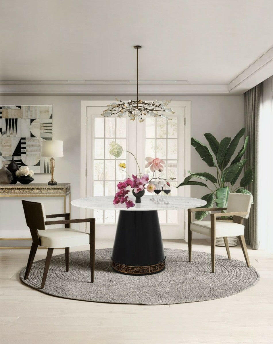 Ta Studio Dining Table Westcott in Bianco Marble.