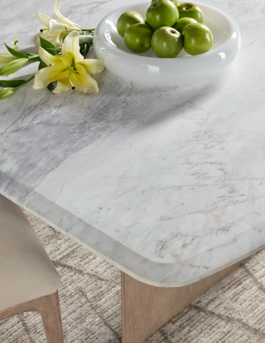 Theodore Alexander Dining Wooden Dining Table Marble Top Large House of Isabella UK