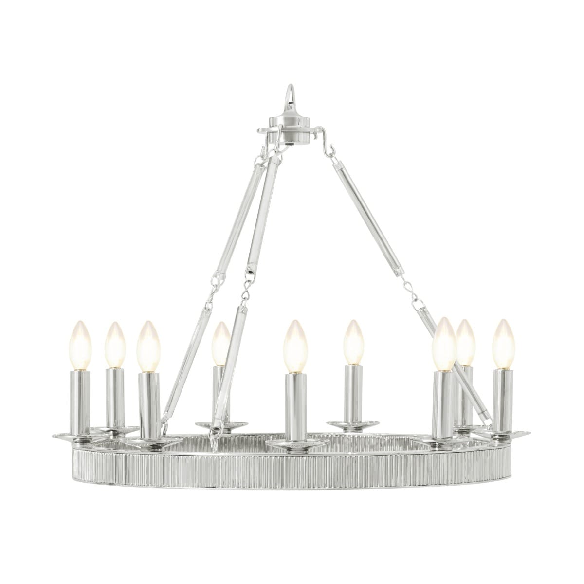 Theodore Alexander Lighting Simon Media Round Chandelier in Nickel House of Isabella UK
