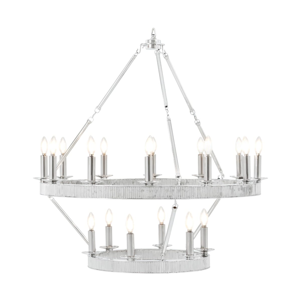 Theodore Alexander Lighting Simon Media Stack Chandelier in Nickel House of Isabella UK