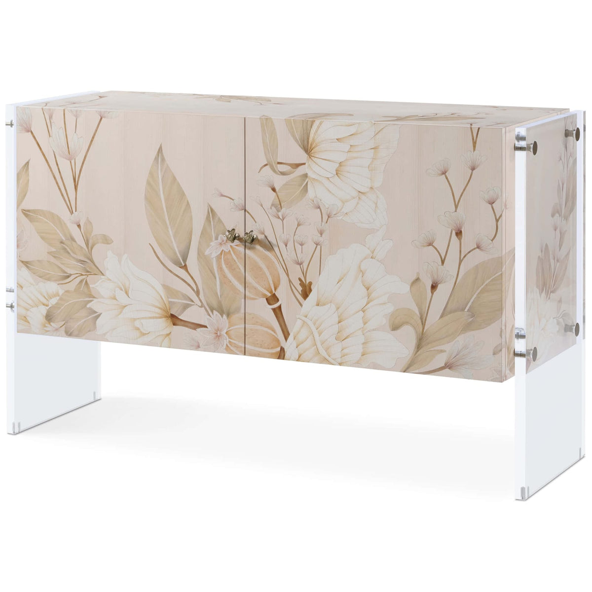 Theodore Alexander Living Bouquet 2 Door Cabinet in Buttercream House of Isabella UK