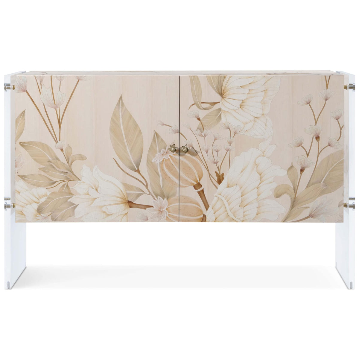 Theodore Alexander Living Bouquet 2 Door Cabinet in Buttercream House of Isabella UK
