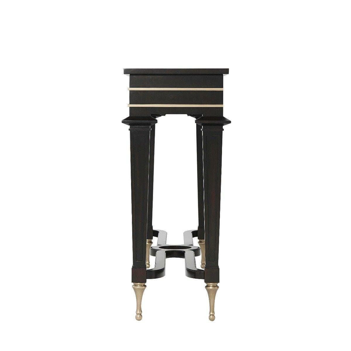 Console Table Mid Century with Brass Peg Feet.