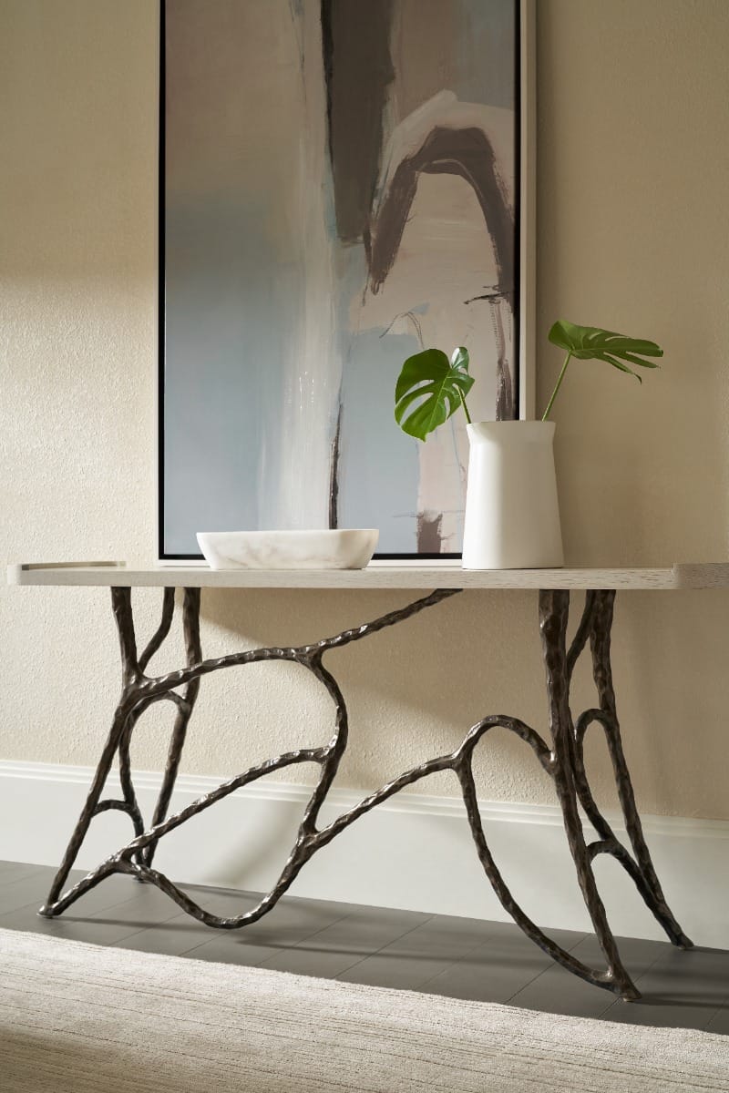 Theodore Alexander Living Essence Console Table in White Oak House of Isabella UK
