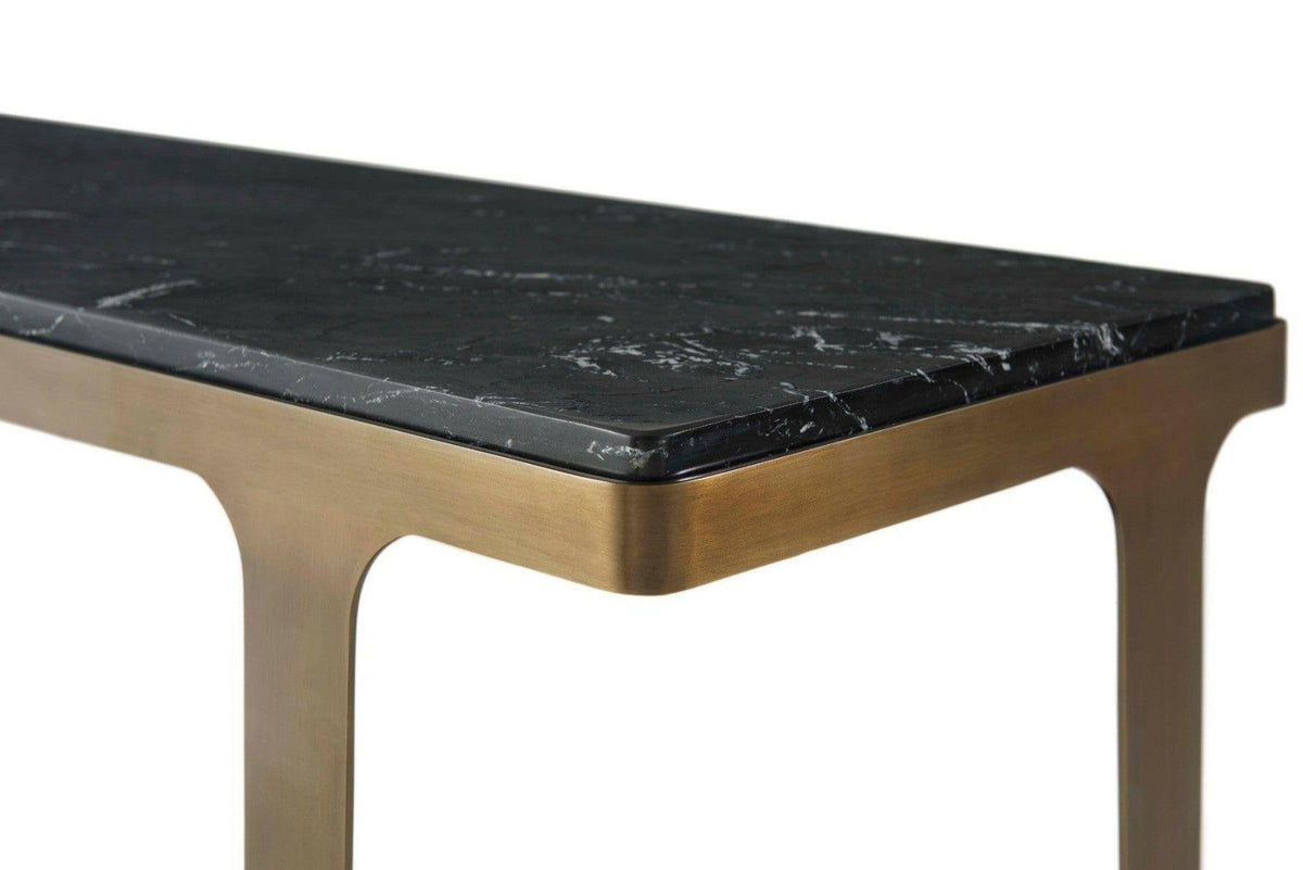 Gennaro Console Table in Black & Brass.