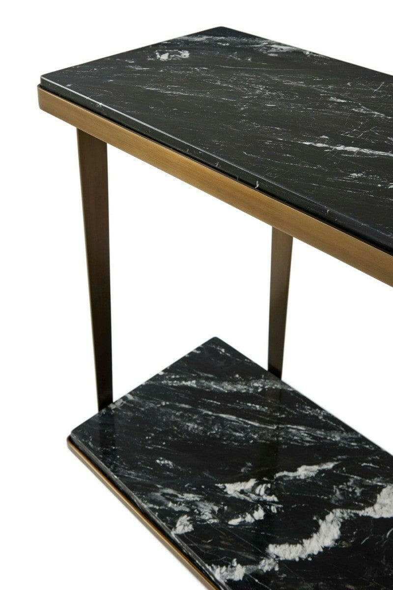 Gennaro Console Table in Black & Brass.