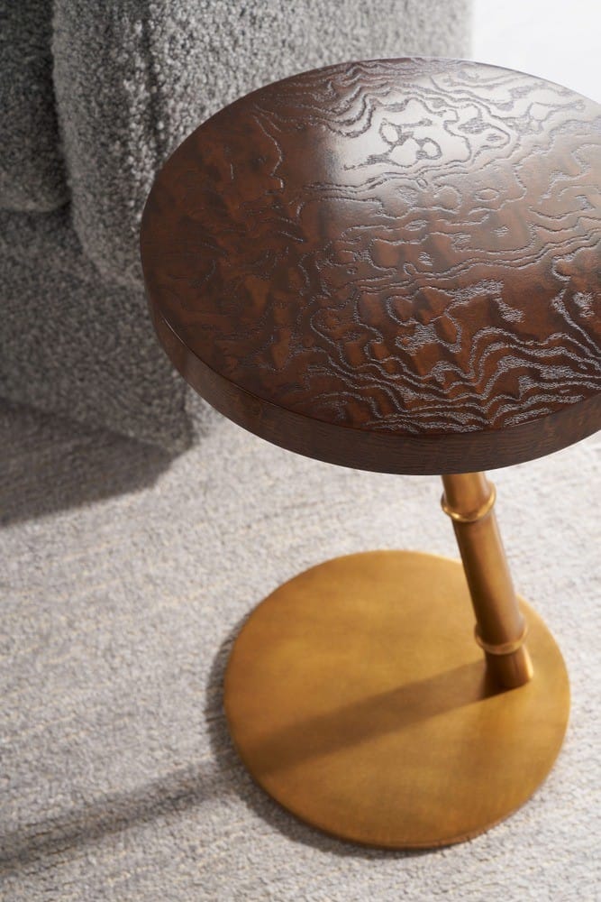 Theodore Alexander Living Kesden Accent Table Ash Burl Veneer House of Isabella UK