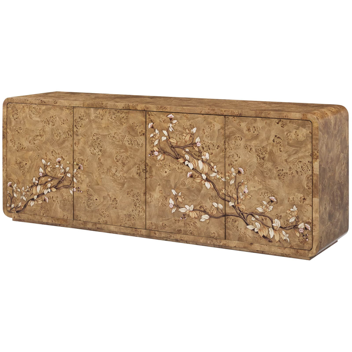 Theodore Alexander Living Perch Burl Large Sideboard with Floral Marquetry House of Isabella UK