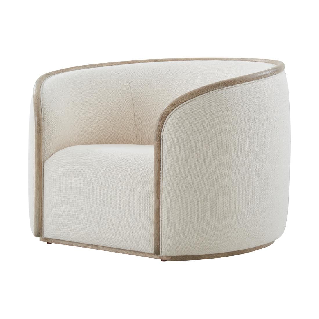 Theodore Alexander Living Repose Wooden Upholstered Club Chair in Grey Oak Finish House of Isabella UK
