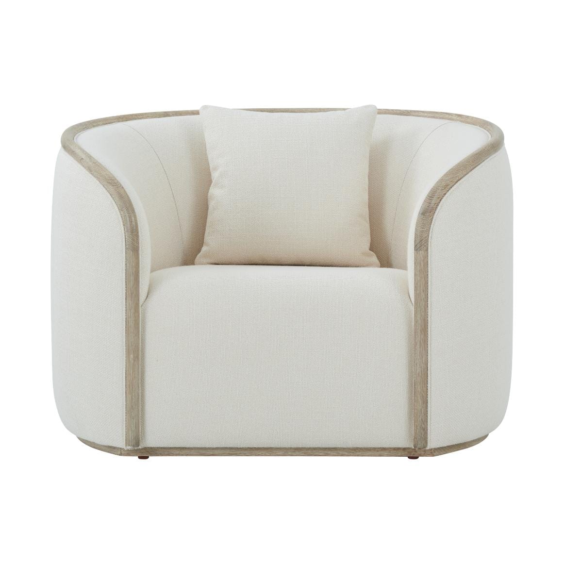 Theodore Alexander Living Repose Wooden Upholstered Club Chair in Grey Oak Finish House of Isabella UK