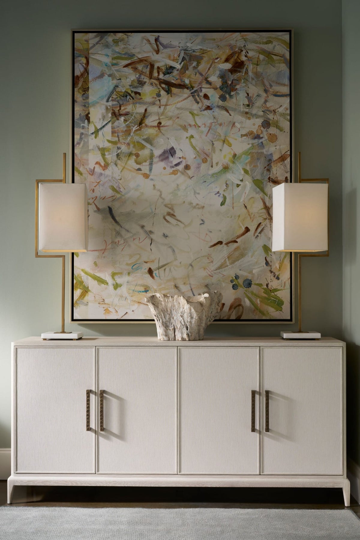 Theodore Alexander Living Stuart Credenza with Wallpaper Door Fronts House of Isabella UK