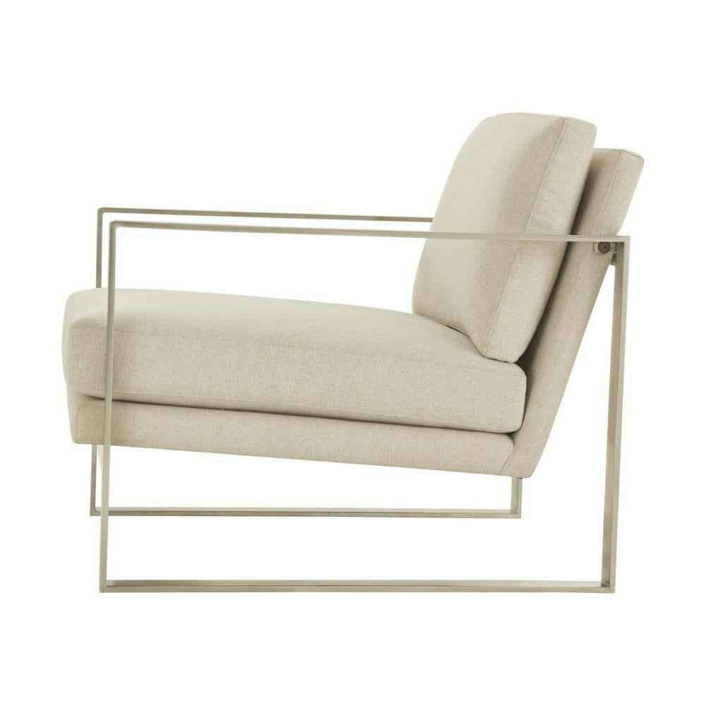 Ta Studio Bower Club Chair in Kendal Linen with Stainless Steel Leg.