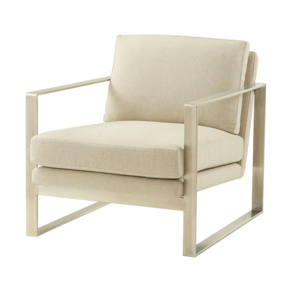 Ta Studio Bower Club Chair in Kendal Linen with Stainless Steel Leg.