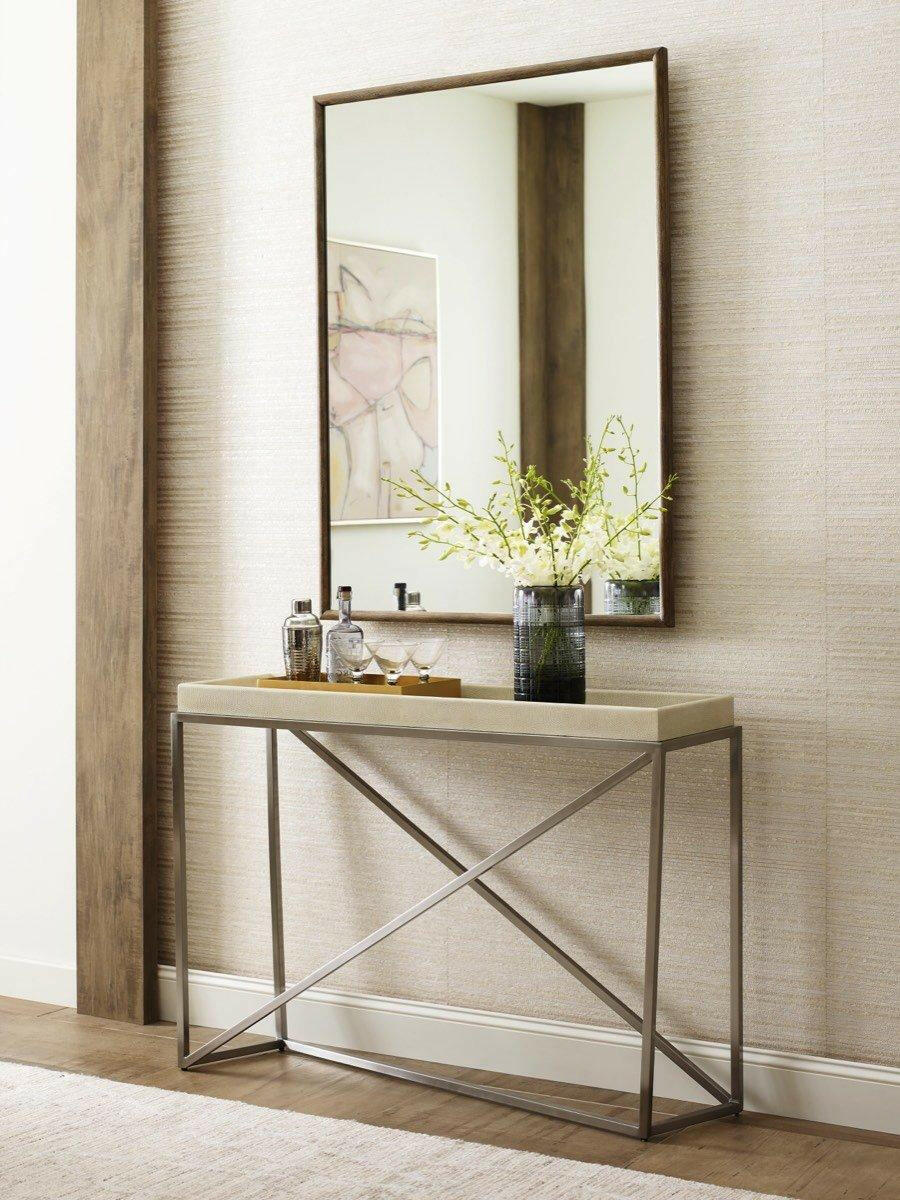 Ta Studio Tray Console Table Crazy X in Overcast.