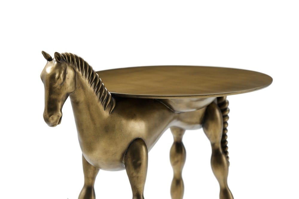 Theodore Alexander Living Troy Drinks Table Brass Finish House of Isabella UK