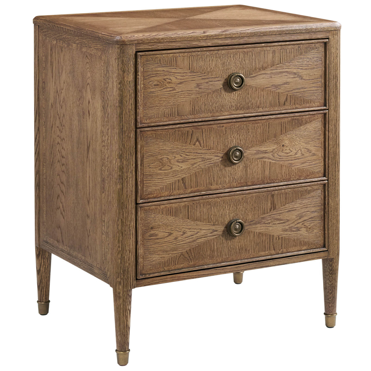 Theodore Alexander Living Willow Creek 3-Drawer Bedside Table in Tobacco House of Isabella UK