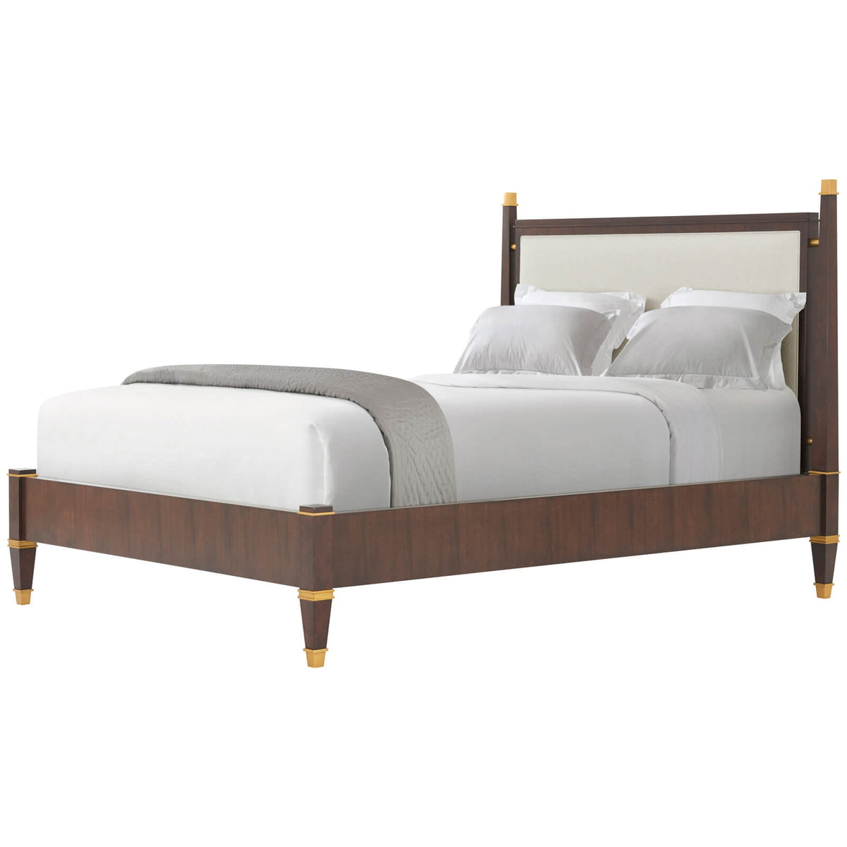 Markos Upholstered King Size Bed in Dark