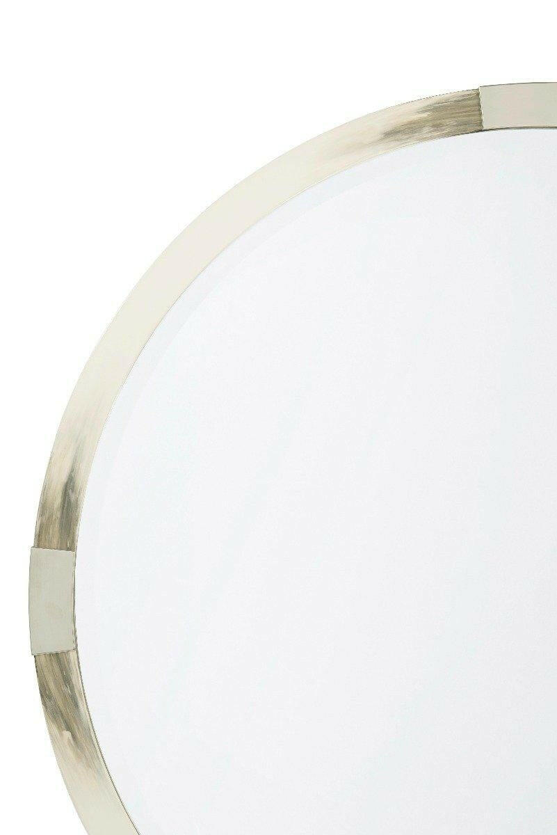 Cutting Edge Round Wall Mirror in White.