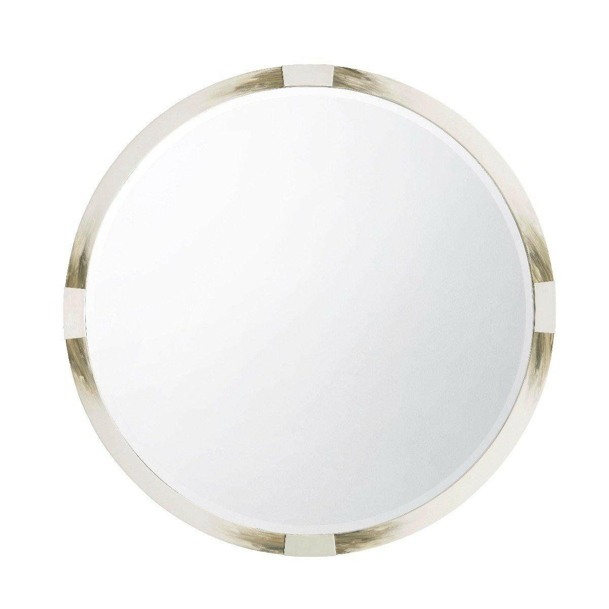 Cutting Edge Round Wall Mirror in White.