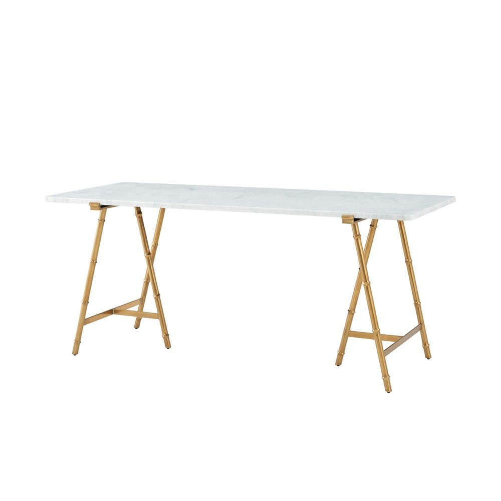 Theodore Alexander Office Kesden Bianco Marble Top Desk House of Isabella UK