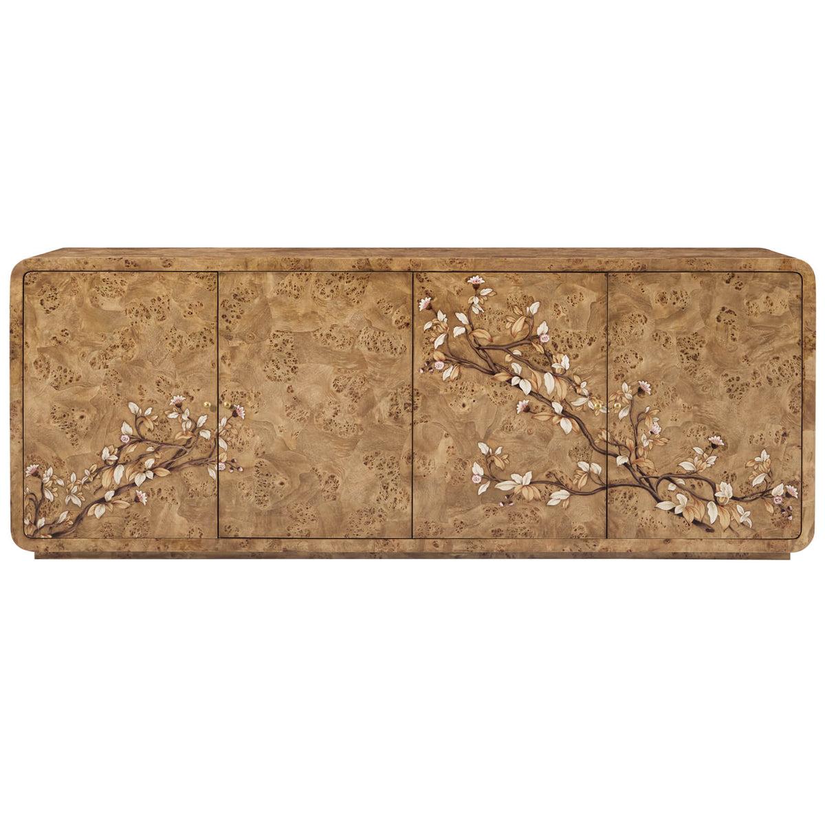 Perch Burl Large Sideboard with Floral Marquetry